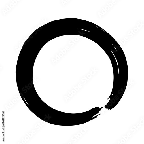 Vector art of enso circle brush stroke, perfect for zen, mindfulness, or japanese art and calligraphy related projects