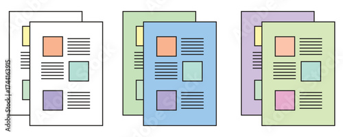 Catalog icon vector set, catalog icon set in colorful trendy flat style illustration isolated on white background.