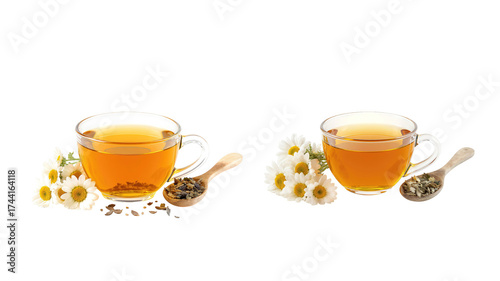 Chamomile tea on transparent background png