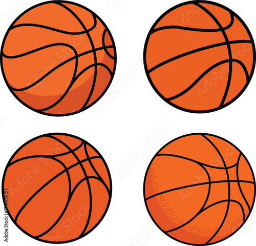 Basketball sport hoops Element Collection vector and illustration white color background
