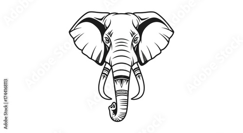 Wallpaper Mural Stylized elephant head with tribal ornaments Keywords: elephant, animal, tribal, ornament Torontodigital.ca