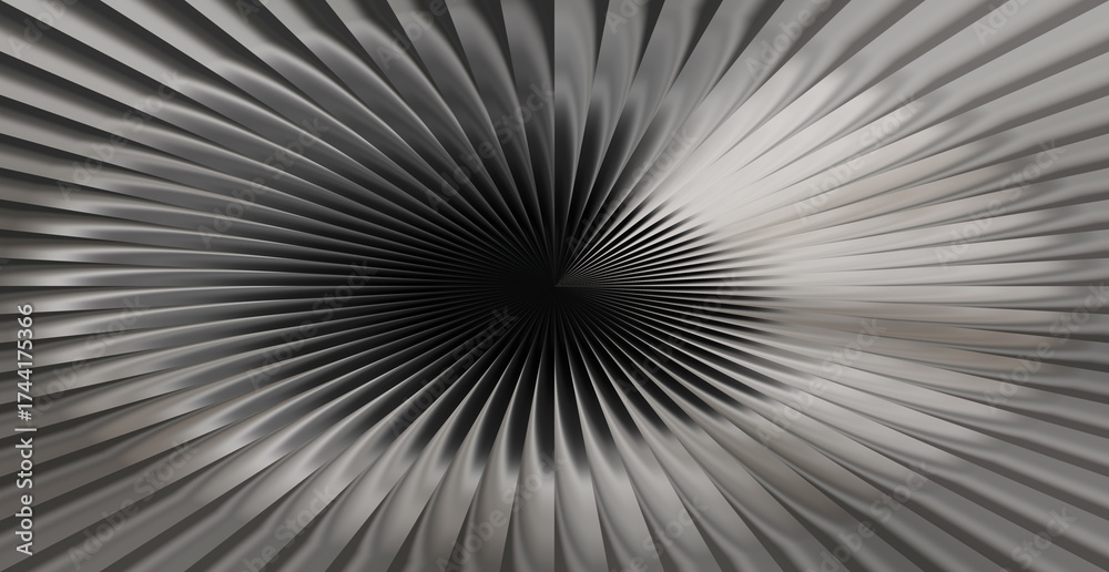 Obraz premium Abstract radial pattern with dark center and light gray lines
