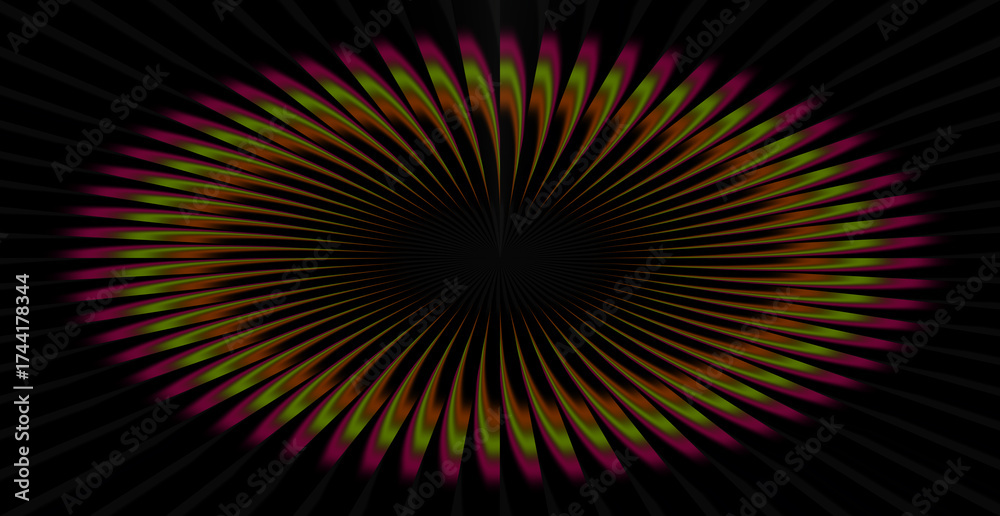 Fototapeta premium Hypnotic elliptical tunnel with swirling colorful light patterns