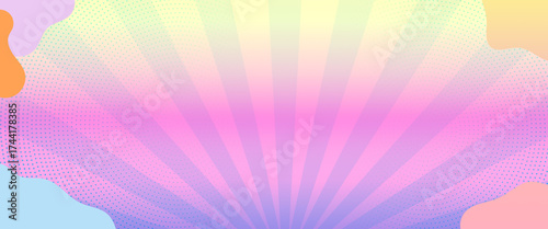 Vibrant Rainbow Gradient Background with Sunburst Design