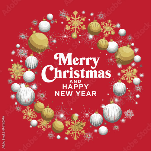 vector of merry christmas greeting card