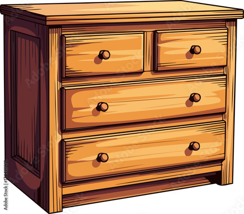 natural wood chest organizing home spaces with simple, timeless furniture design, isolated on transparent background