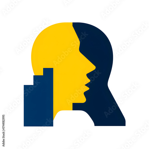 Modern abstract profile silhouette representing intellect and growth, symbolizing knowledge and forward momentum in business and learning
