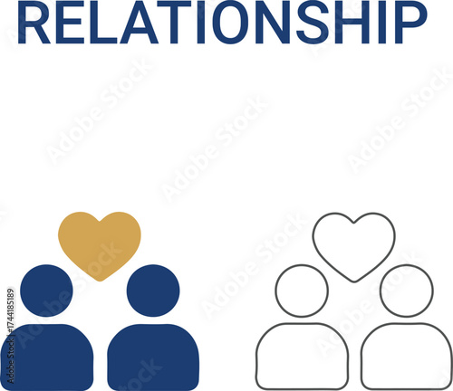 Relationship Line art icons. Collection of goal setting, team targets, leadership, collaboration, and more. Vector illustration. Easily changes to any color.