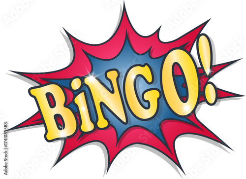 Bingo Comic Text Explosion Vector Illustration