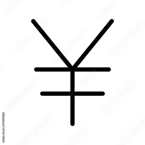Vector art of japanese yen currency symbol