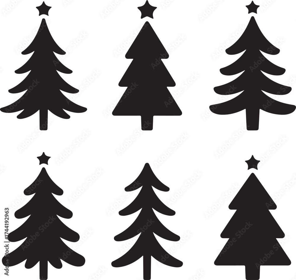 Obraz premium set of christmas trees