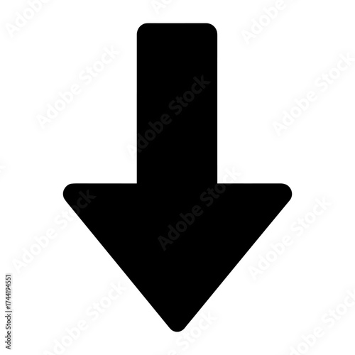 Black downward arrow icon on white background