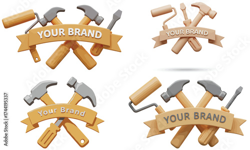 Set of different construction and carpentry tools vector illustration on white background