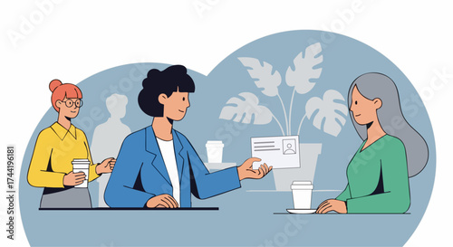 Business meeting or job interview scenario