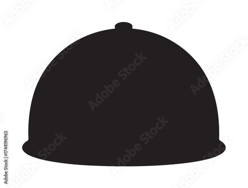  Cap by white and black in silhoette white background.