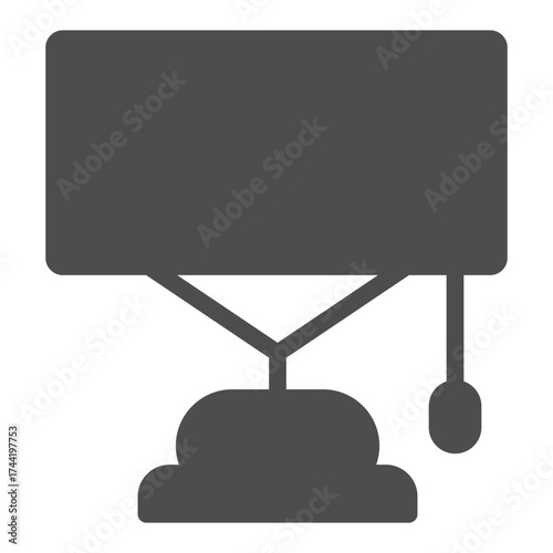 Nightstand lamp solid icon, interior lamp concept. Vector graphics. Lamp sign on white background, glyph style icon for mobile or web design.