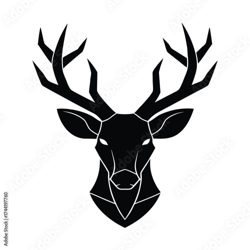 Stock photos websites often feature this deer head silhouette vector illustration perfect for Christmas and wildlife design projects