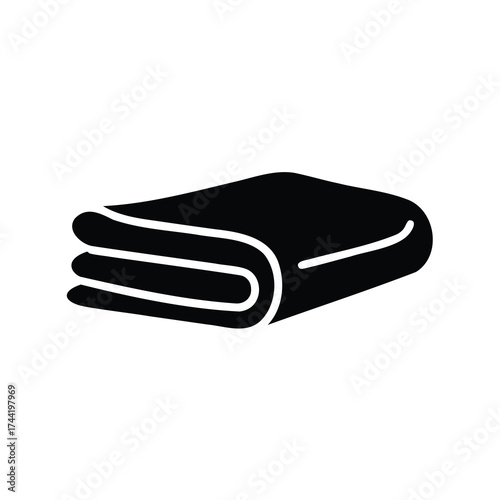 Folded fabric or material textile stack with layered presentation icon graphic