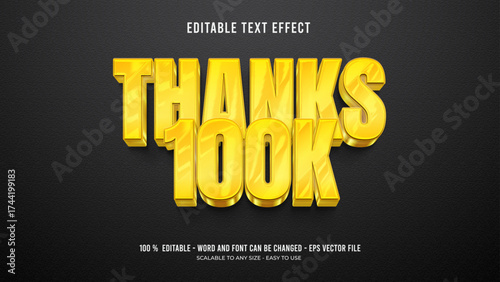 thanks 100k editable text effect