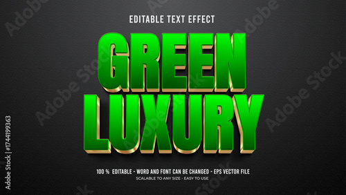 green luxury editable text effect