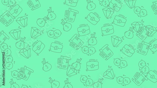 Money Business Finance Success Seamless Pattern Background