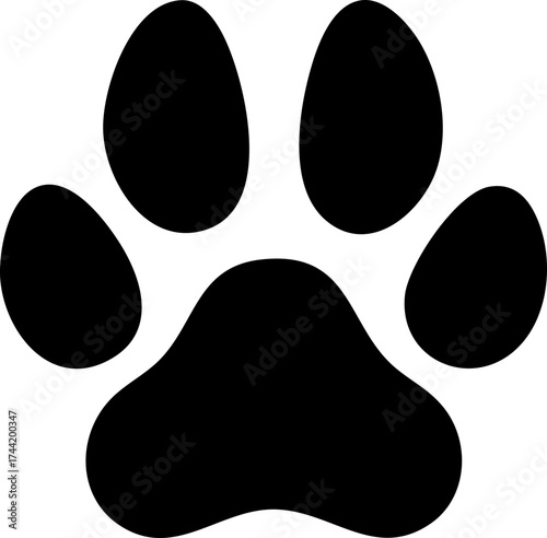 Animal Paw Print Silhouette Icon and Footprint Symbols Vector Illustration
