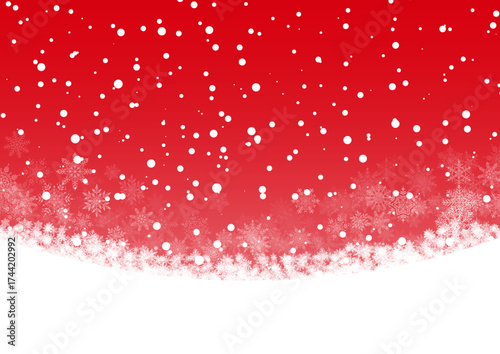 雪の背景赤