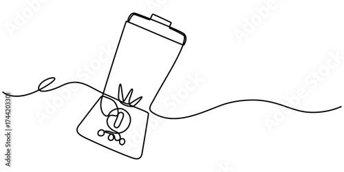 Continuous line drawing of electric blender. Single line illustration of blender home appliance. Kitchen tool concept. Editable outline. 
