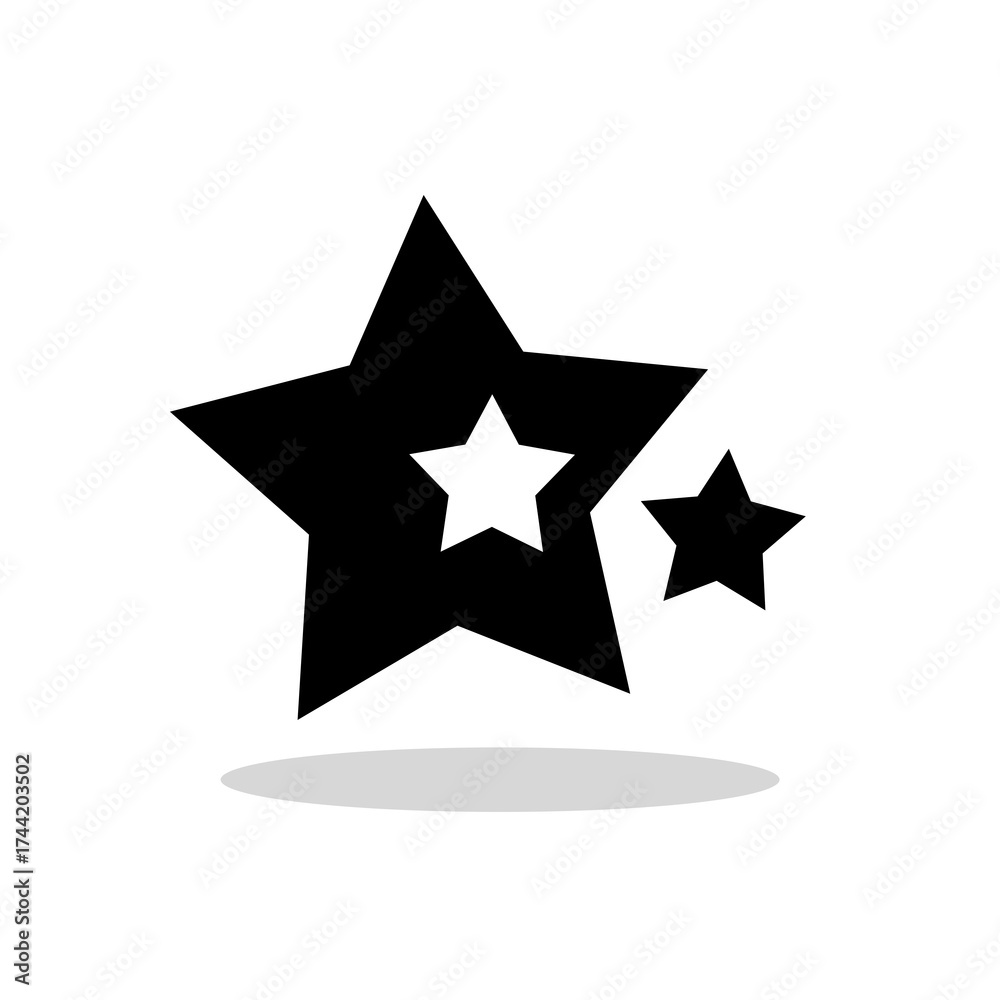 Obraz premium Star Logo concept icon with shadow