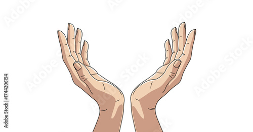 Open Hands Gesture for Growth and Opportunity Illustration