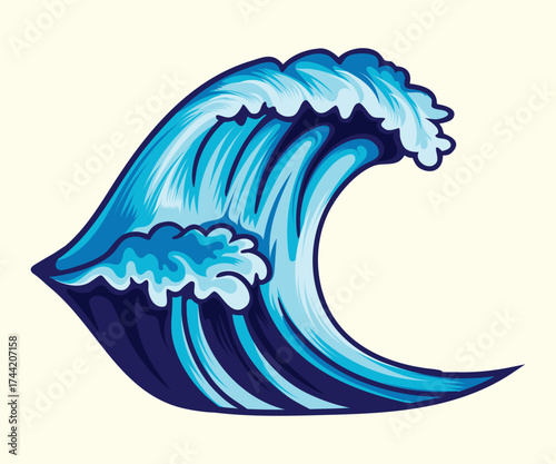 a water wave from sea beach illustration design
