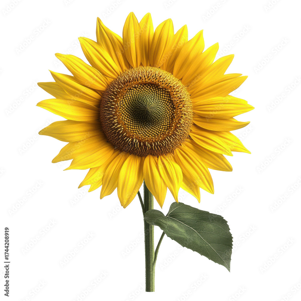 Obraz premium Sun flower isolated on transparent background