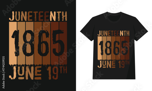 Juneteenth 1865 Freedom Celebration Graphic Design — June 19th Black History Pride Artwork