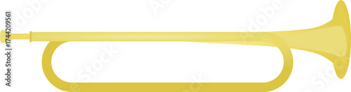 Golden trumpet isolated. vector illustration