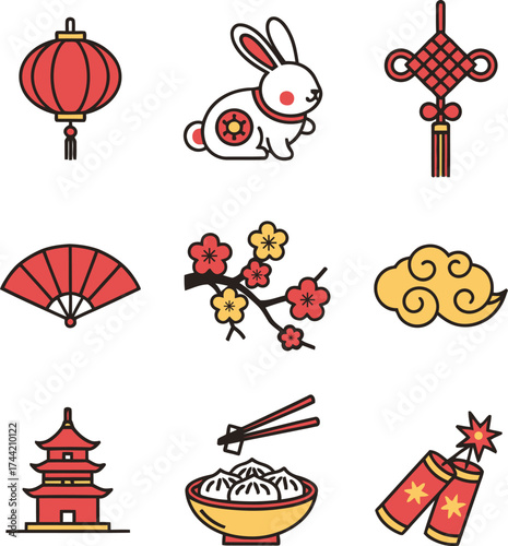Chinese Traditional Vector Icon Set