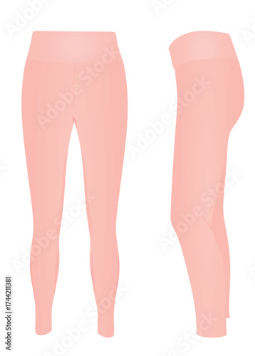 Pink woman leggings. vector illustration	