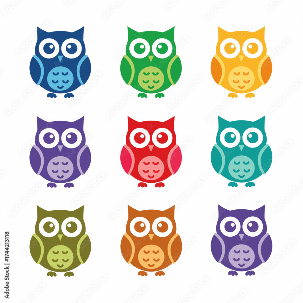 Fototapeta premium set of owls