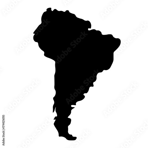 South America continent vector. America continent silhouette