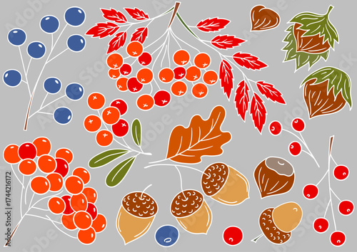 Set of illustrations for postcards, flyers, banners