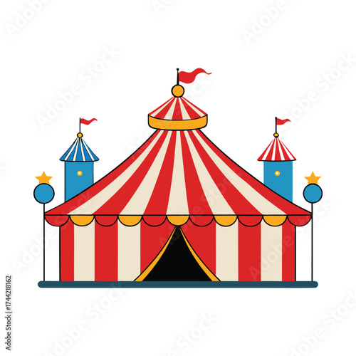 A nostalgic circus vintage scene filled with classic tents, retro posters, clowns, and performers capturing the magic, charm, and timeless joy of the old carnival days.
