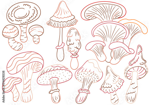 Set of illustrations for postcards, flyers, banners