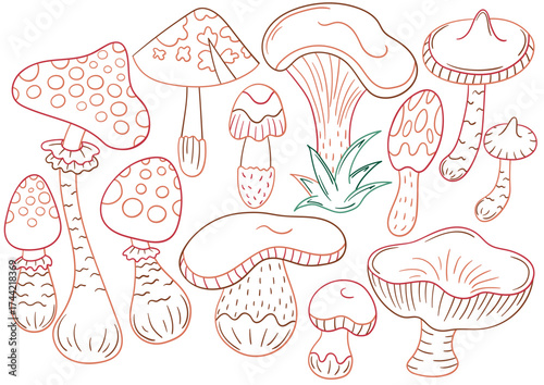 Set of illustrations for postcards, flyers, banners