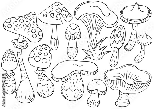 Set of illustrations for postcards, flyers, banners