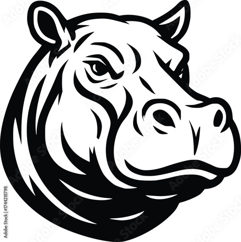 Wallpaper Mural hippo vector illustration for logo Torontodigital.ca