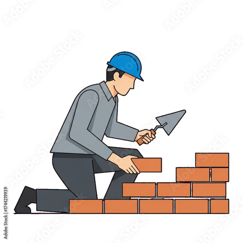 Bricklaying Worker icon