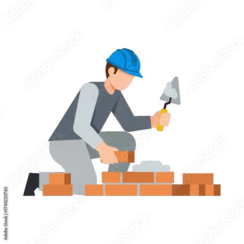 Bricklaying Worker icon