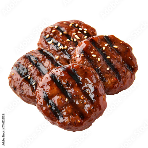 Succulent Grilled Meat Patties Tteokgalbi Coated Tasty Marinade
