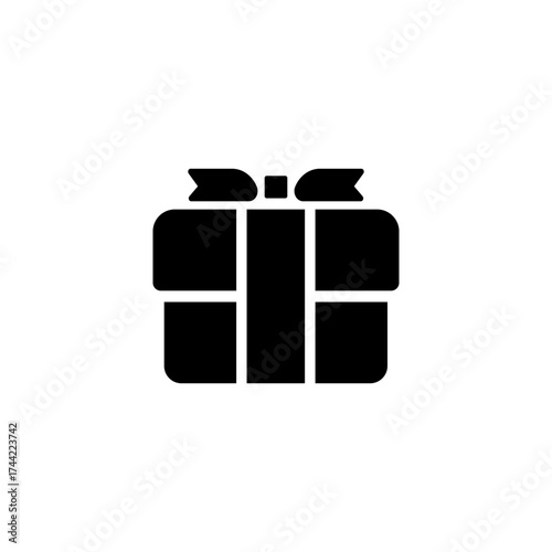 Gift Box Icon Minimalist Present with Bow for Celebration and Special Occasion