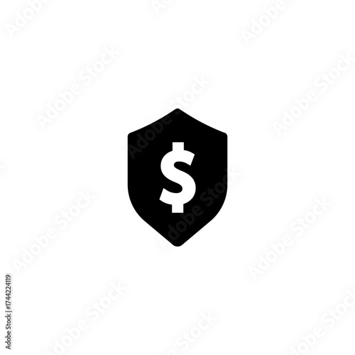 Financial Security Shield Icon Safeguarding Assets and Investments