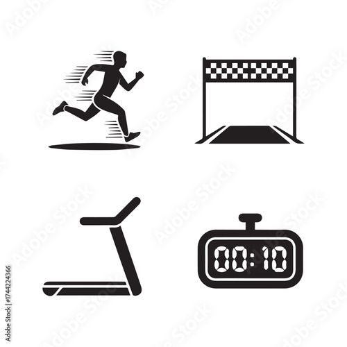 Fitness and Sport Training Icons Vector